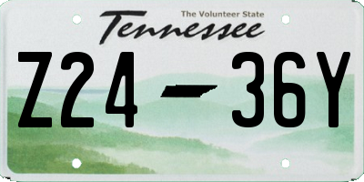 TN license plate Z2436Y
