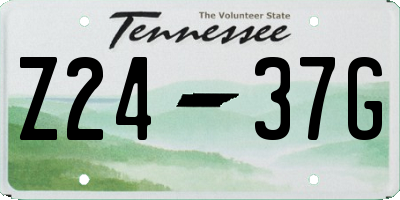 TN license plate Z2437G
