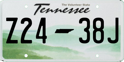 TN license plate Z2438J