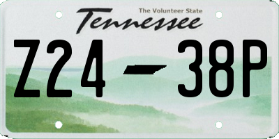 TN license plate Z2438P