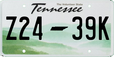 TN license plate Z2439K