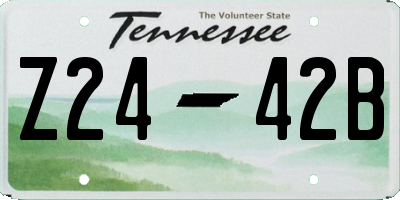 TN license plate Z2442B