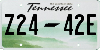 TN license plate Z2442E