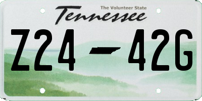 TN license plate Z2442G