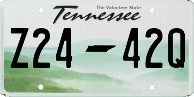 TN license plate Z2442Q