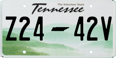 TN license plate Z2442V