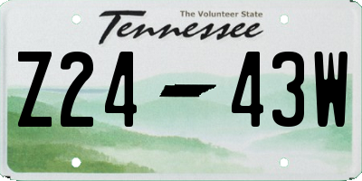 TN license plate Z2443W