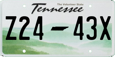 TN license plate Z2443X