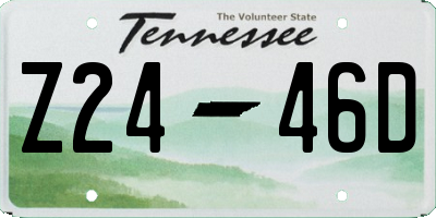 TN license plate Z2446D