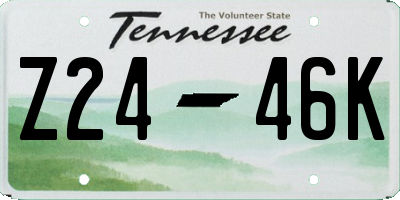 TN license plate Z2446K