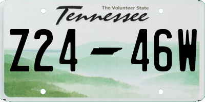 TN license plate Z2446W