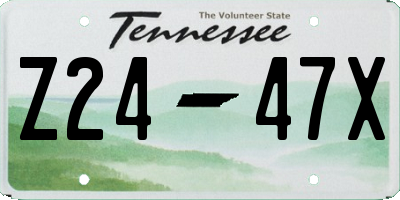 TN license plate Z2447X