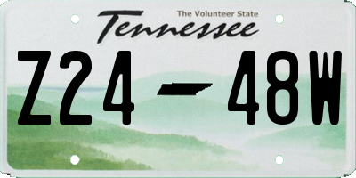 TN license plate Z2448W