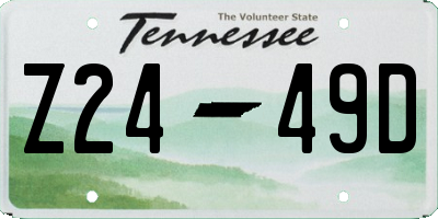 TN license plate Z2449D