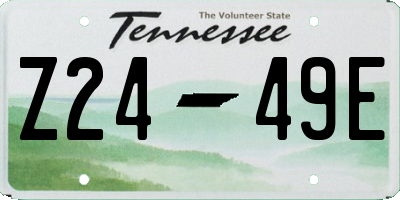 TN license plate Z2449E