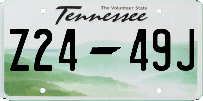 TN license plate Z2449J