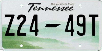 TN license plate Z2449T