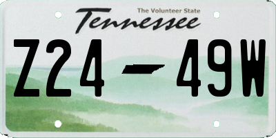 TN license plate Z2449W