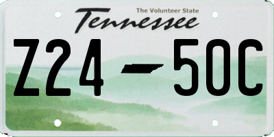 TN license plate Z2450C
