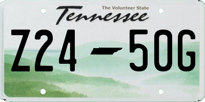 TN license plate Z2450G