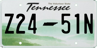 TN license plate Z2451N