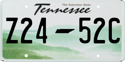 TN license plate Z2452C