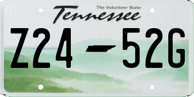 TN license plate Z2452G