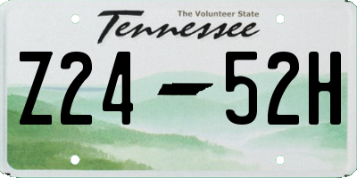 TN license plate Z2452H