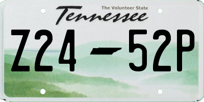 TN license plate Z2452P