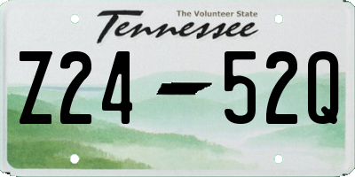 TN license plate Z2452Q