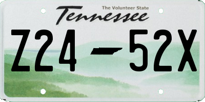 TN license plate Z2452X