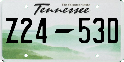TN license plate Z2453D