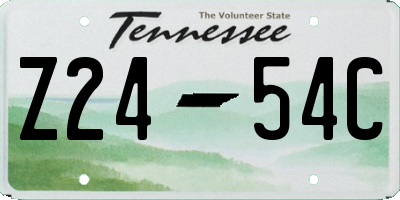TN license plate Z2454C