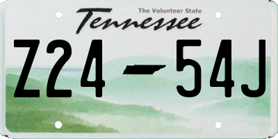 TN license plate Z2454J