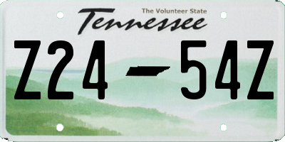 TN license plate Z2454Z