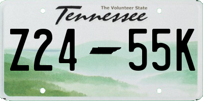 TN license plate Z2455K