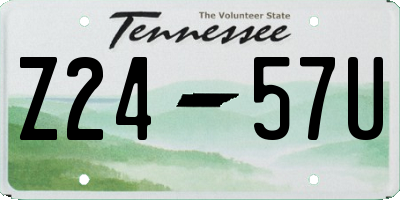TN license plate Z2457U