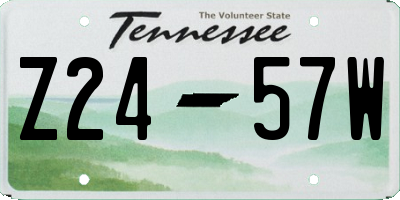 TN license plate Z2457W