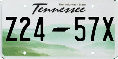 TN license plate Z2457X