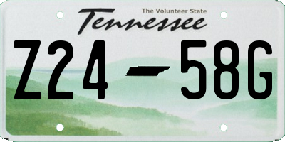 TN license plate Z2458G
