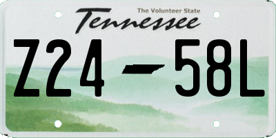TN license plate Z2458L