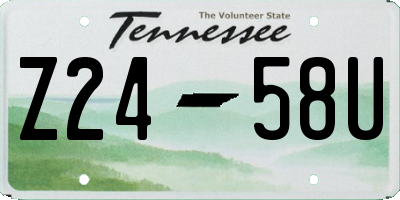 TN license plate Z2458U