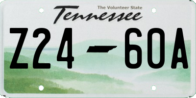 TN license plate Z2460A