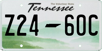 TN license plate Z2460C