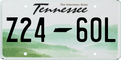TN license plate Z2460L