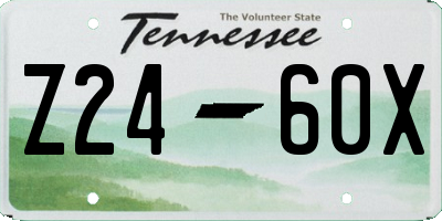 TN license plate Z2460X