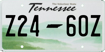 TN license plate Z2460Z