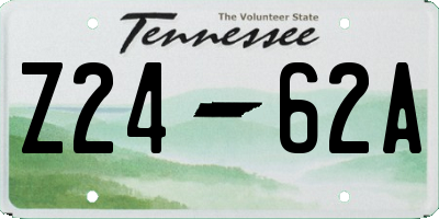 TN license plate Z2462A