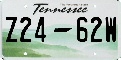 TN license plate Z2462W