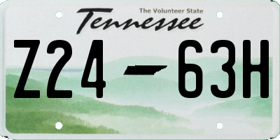 TN license plate Z2463H